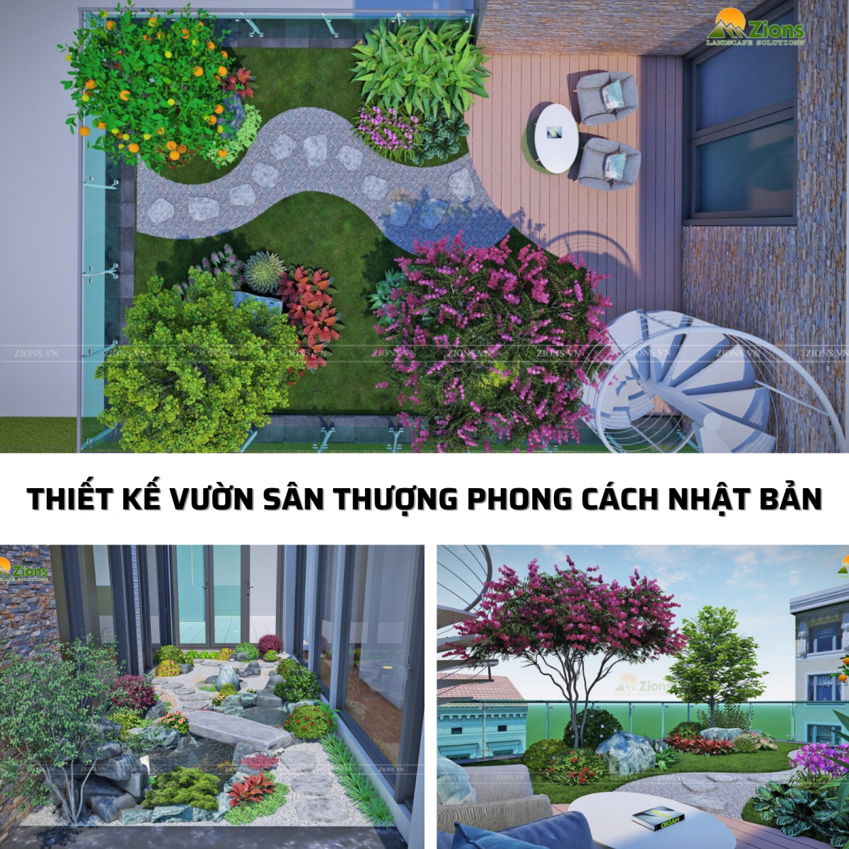 Thiết kế vườn sân thượng phong cách Nhật Bản